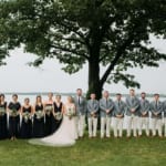 The wedding party outside.