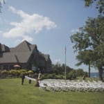 Outdoor wedding ceremony setup.