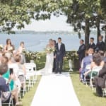 Kelsey and Jared walking down the aisle.