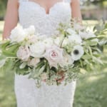 Close up of Kelsey's wedding bouquet.