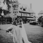 Amanda and Dan posing outside Belhurst.