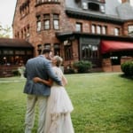 Amanda and Dan posing outside Belhurst.