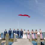 Xuan and Shu's wedding party on the dock.