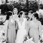 Xuan and her bridesmaids on the dock.