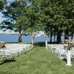 Outdoor wedding ceremony setup.