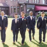 Shu and the groomsmen outside.