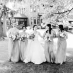 Xuan with her bridesmaids outside.