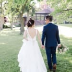 Xuan & Shu walking together outside.