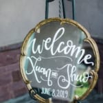 Welcome sign. Text: Welcome, Xuan and Shu, June 8, 2019.