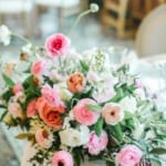 Meritage Ballroom - Wedding reception Bouquet close up.