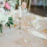 Table setting for a wedding reception.