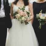 Lina and her bridesmaids bouquets close up.