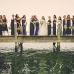 Lina and her bridesmaids on the dock.