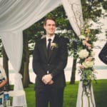 Matt waiting at the altar for Lina.