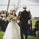 Lina and Matt's outdoor wedding ceremony.