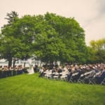 Lina and Matt's outdoor wedding ceremony.