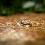 Wedding rings close up.