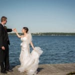 Melissa and Marcin posing on the dock.