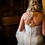 The back of Liz's wedding dress.