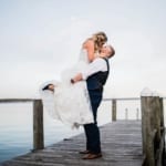 Liz and Bill posing on the dock.