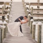 Kelsey and Jared posing on the dock.