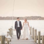 Kelsey and Jared posing on the dock.