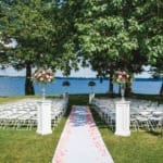 Outdoor wedding ceremony setup.
