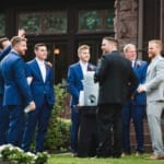 Matt and his groomsmen at the water cooler.