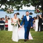 Haley and Matt walking down the aisle.