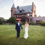 Haley & Matt walking outside Belhurst.