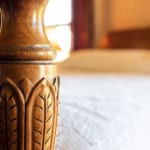 Lee Room - bedpost detail. Lee Room - bedpost detail.