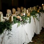 Wedding reception table decorations.