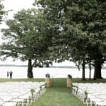 Outdoor wedding ceremony setup.