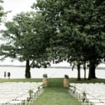 Outdoor wedding ceremony setup.