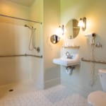 Smith Room - bathroom with shower. Smith Room - bathroom with shower.