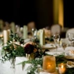 Castle Ballroom - wedding reception tables setting close up.