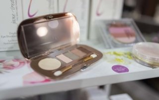 Makeup compact and products.