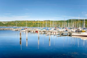 A View of Geneva's Harbor During One of the Best Seneca Lake Boat Tours