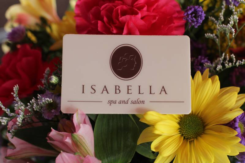 Isabella spa & salon gift card with flowers